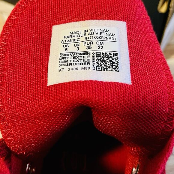 Converse Star All Star Lift 3D Florals Red Women's 5 Sneakers Hi Top A12810C - Picture 6 of 11